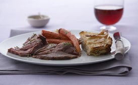 Herb-Roasted Leg of Lamb with Vegetables and Jus